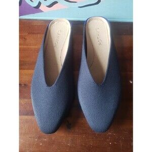 Rothy’s The Almond Demi Mule Open Heel Slip On Size 7.5 Navy Blue